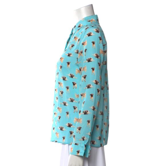 Alice + Olivia Silk Pinted Pug Blouse - Picture 2 of 3